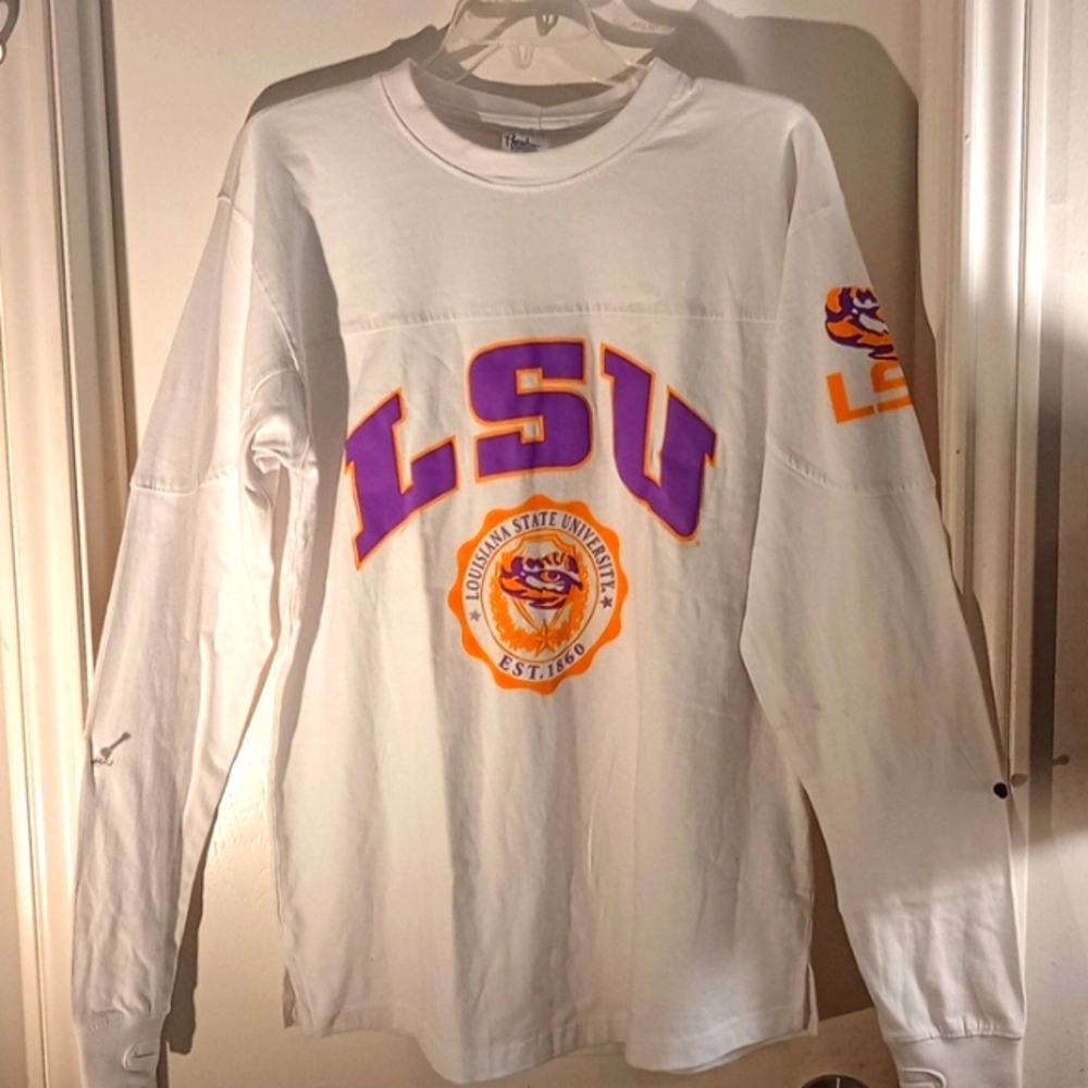 LSU Tigers Women's Edith Long Sleeve T-Shirt - White￼￼Almost Gone!Ships Fr